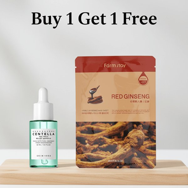 SKIN1004 Madagascar Centella Tea-Trica Relief Ampoule 30ml+Farmstay Visible Difference Mask Sheet Red ginseng 23ml (Free) 1 SKIN1004 Madagascar Centella Tea-Trica Relief Ampoule 30ml+Farmstay Visible Difference Mask Sheet Red ginseng 23ml (Free)