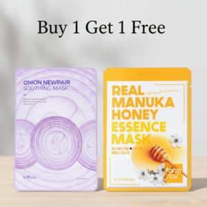 Isntree Onion Newpair Soothing Mask 25ml+Farm Stay Real Manuka Honey Essence Mask 23ml (Free)