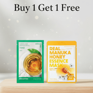 nnisfree Kombucha Energy Mask 22ml+Farm Stay Real Manuka Honey Essence Mask 23ml (Free)
