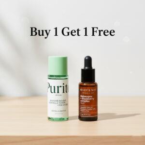 Purito Seoul Wonder Releaf Centella Toner Unscented 30ml+Mary & May Idebenone+Blackberry Complex Serum 10ml (Free)