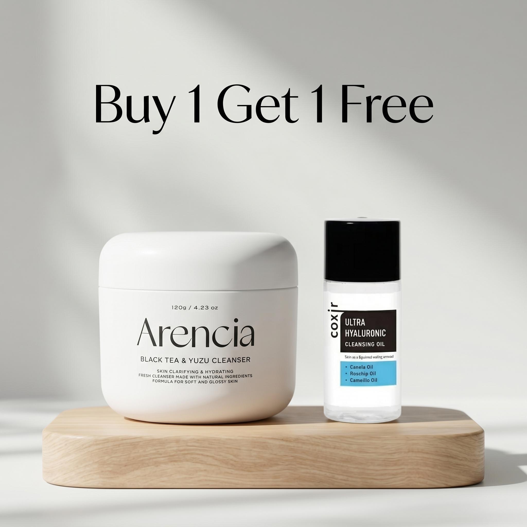 Arencia Black Tea & Yuzu Cleanser 120g + Coxir Ultra Hyaluronic Cleansing Oil 20ml (Free) 1 Arencia Black Tea & Yuzu Cleanser 120g